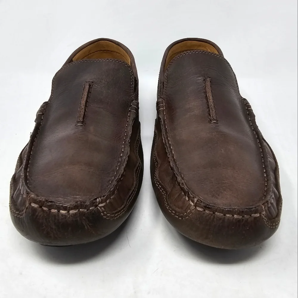 Clarks Ashmont Race Driving‎ Loafers Mens Size 10.5 Brown Leather Shoes Moccasin